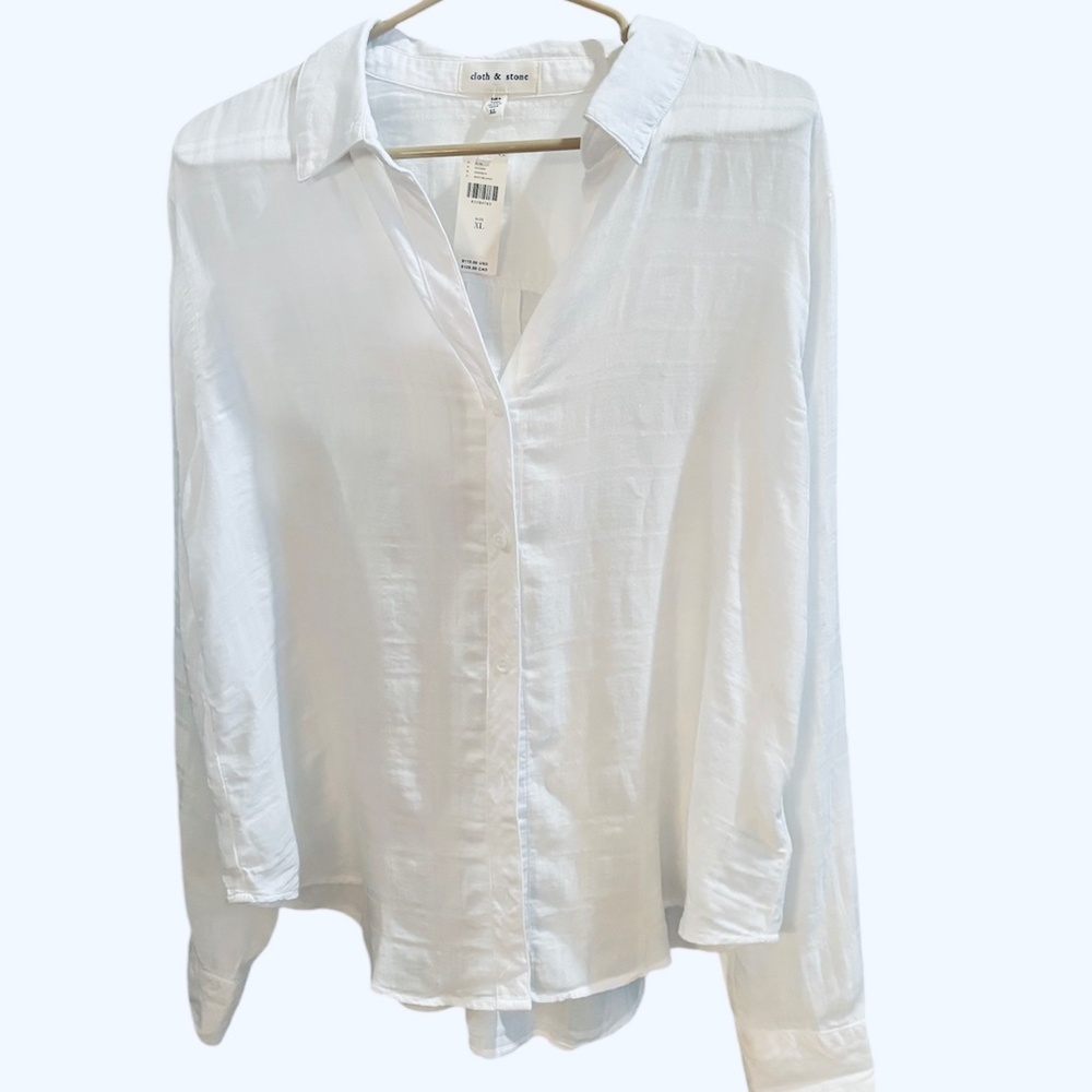 Cloth & Stone White Button Down Shirt